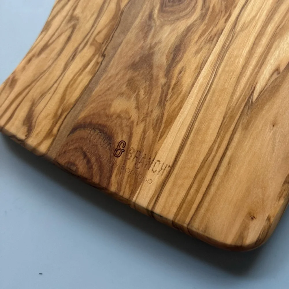 Rock & Branch Olive Wood Serving Paddle Charcuterie Board Natural Wood